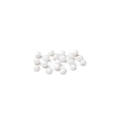 White, Round Faceted Fire Polished, 4mm - 20 pcs