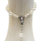 5mm Glass Pearl Italian Rosary, White, 17" Long; 1 piece