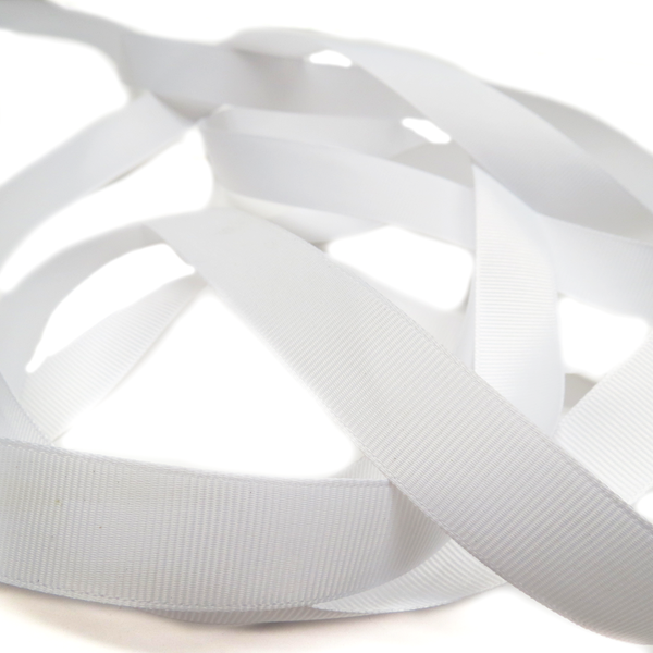 White- Grosgrain Ribbon, 3/4"- 1 Yard