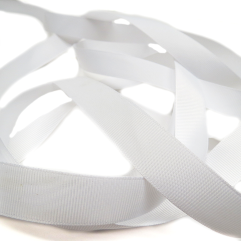 White- Grosgrain Ribbon, 3/4"- 1 Yard