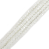 White, Round Faceted Glass Bead, 4mm; 1 strand