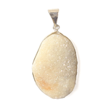 White Druzy Pendant - Silver