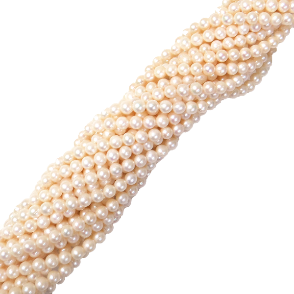 6mm; Round, Fresh Water Pearl - 1 Strand