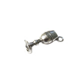 Wine Glass Charm, Antique Silver,19x7mm; 5 pieces