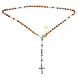 6mm Wood Bead Italian Rosary Small, Light Brown, 15" Long; 1 piece