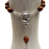 7mm Wood Cross Italian Rosary, Dark Brown, 22" Long; 1 piece