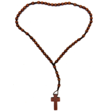7mm Wood Italian Rosary, Dark Brown, 13" Long; 1 piece
