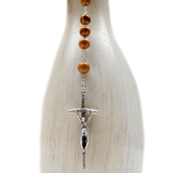 10mm Italian Wood Rosary Large, Light Brown, 23" Long; 1 piece