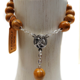 10mm Italian Wood Rosary Large, Light Brown, 23" Long; 1 piece