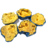 Yellow Glitter Druzy Bead, Blue, 39x42mm - 1 piece