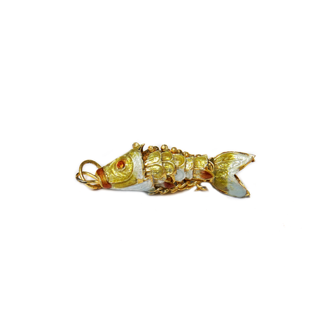 Cloissone Fish, Yellow, 38x11mm; 1 piece