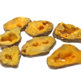 Yellow Glitter Druzy, Gold, 32x28mm, Gold - 1 piece